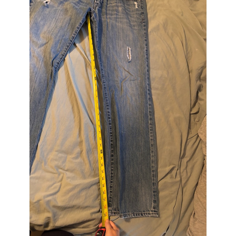 Unionbay Mens Distressed Straight Leg Blue Denim Jeans 34x34 Vintage Y2K Style - Picture 11 of 13